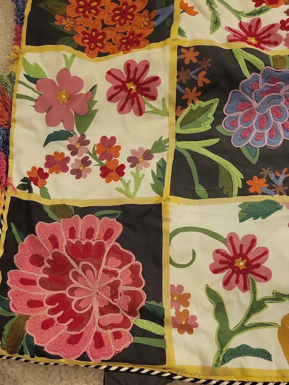 Pier 1 Patchwork Cushion Cover Embroidered Boho Bohemian Pillow Cases. READ MORE